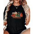 thumbnail image 1 of Women's Black Christmas ChristmasVibes Graphic Tees Print Tshirt Shirts Festive Holiday Winter Casual Stylish Tops S-5XL, 1 of 5