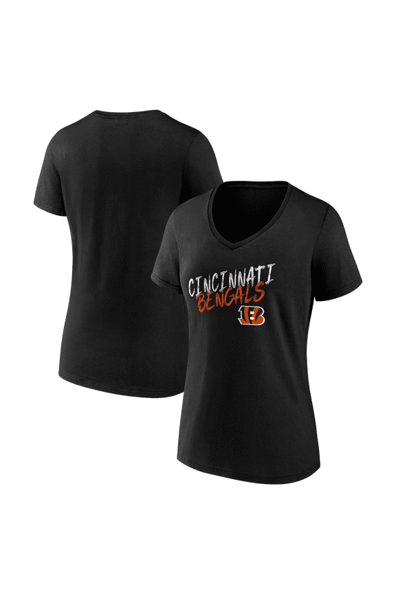 Women's Black Cincinnati Bengals Hustle V-Neck T-Shirt