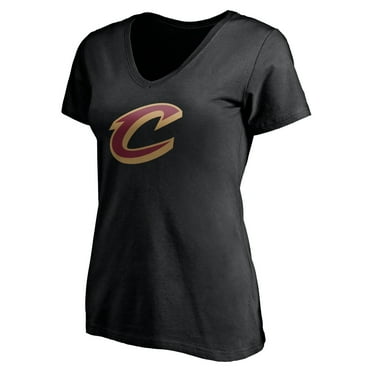 Women's Black Cleveland Cavaliers Primary Team Logo V-Neck T-Shirt