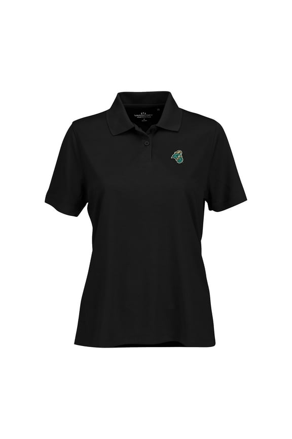 Women's Black Coastal Carolina Chanticleers Vansport Omega Plus Size Tech Polo