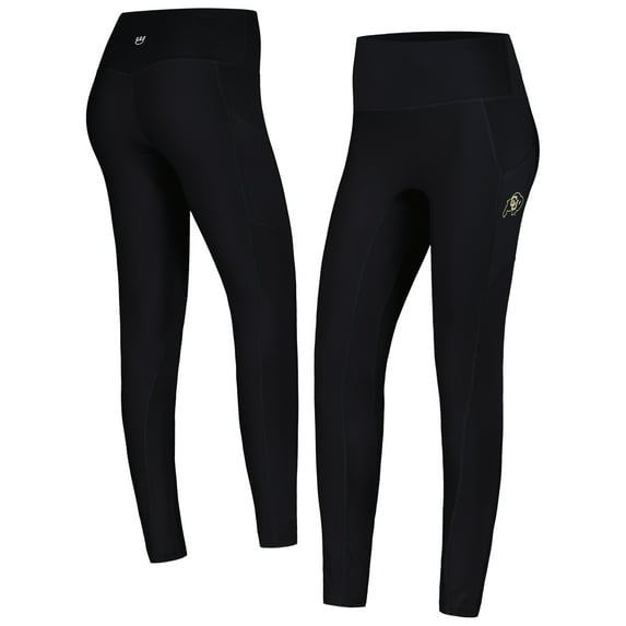 Women's Black Colorado Buffaloes 7/8 Mixed Media Pocket iLeggings