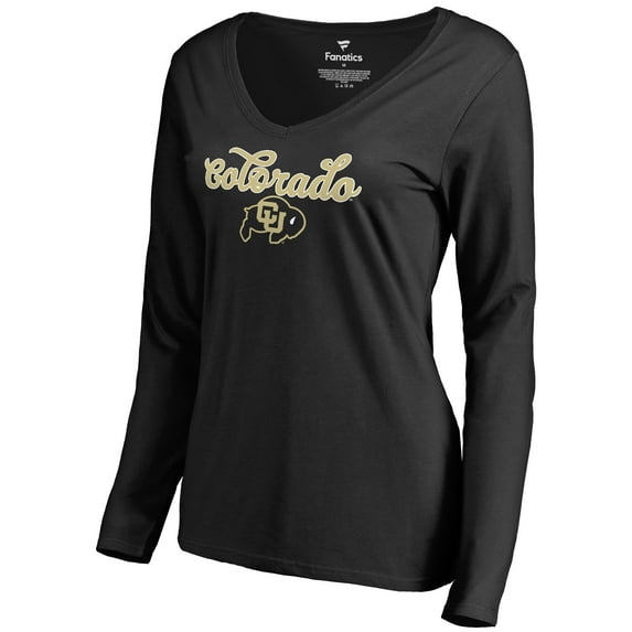 Women's Black Colorado Buffaloes Freehand Long Sleeve T-Shirt