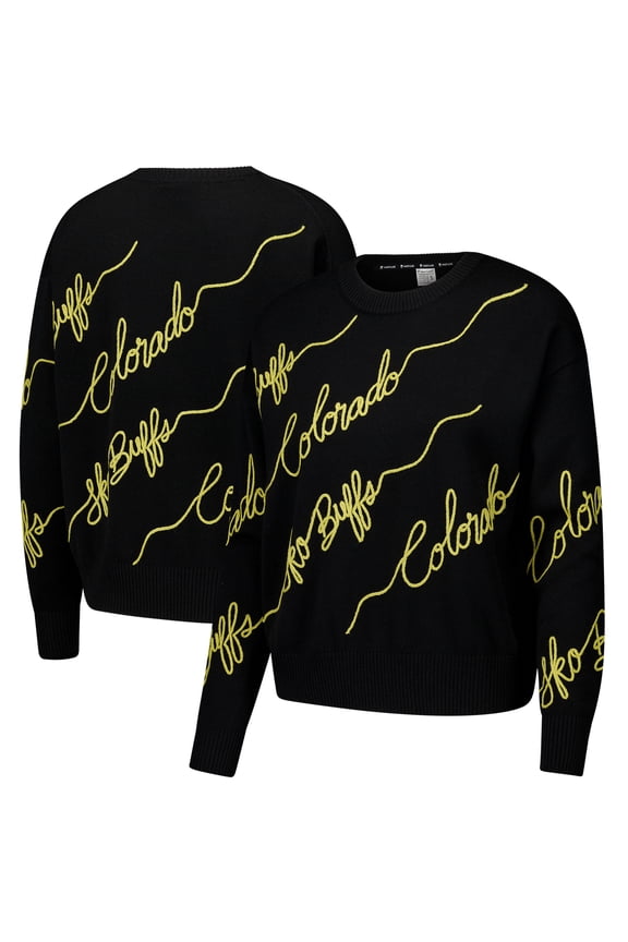 Women's Black Colorado Buffaloes Love Note Pullover Sweater