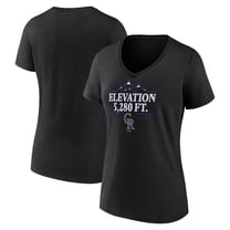 Women's  Black Colorado Rockies Elevation V-Neck T-Shirt