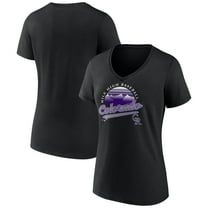 Women's Black Colorado Rockies One Champion V-Neck T-Shirt