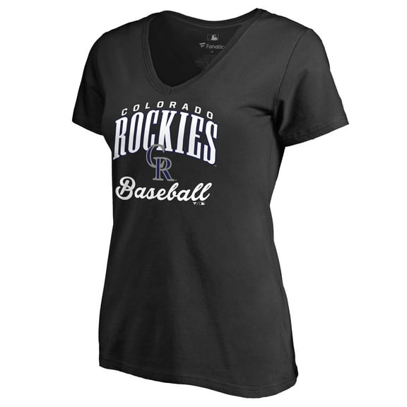 Women's Black Colorado Rockies Victory Script T-Shirt