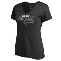 Women's Black Colorado Rockies We Are Icon V-Neck T-Shirt