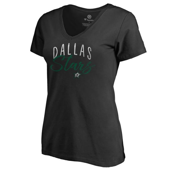Women's Black Dallas Stars Graceful V-Neck T-Shirt