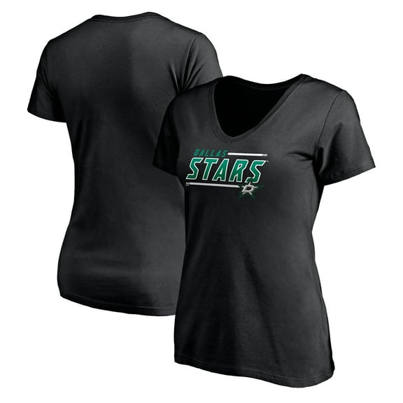 Women's Black Dallas Stars Mascot In Bounds V-Neck T-Shirt