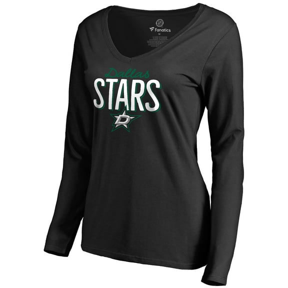 Women's Black Dallas Stars Nostalgia Long Sleeve T-Shirt