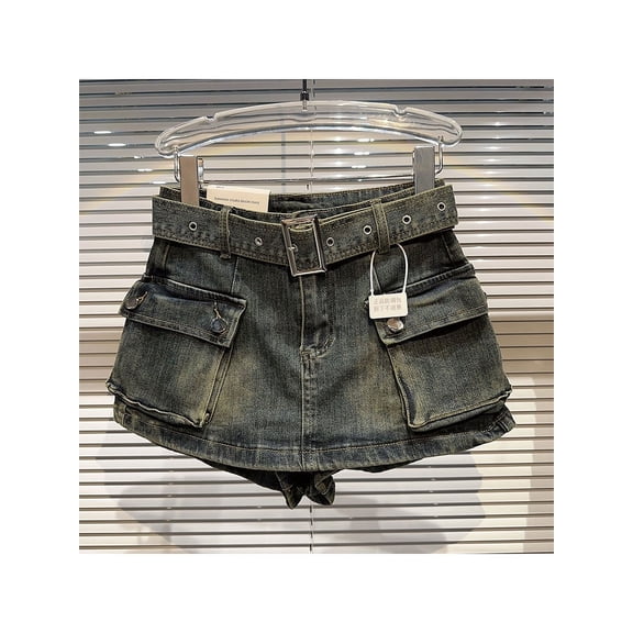 Women's Black Denim Cargo Shorts Fashion High Waist Ladies Streetwear Baggy Cowboy Shorts Jeans 2000s Y2k Harajuku 2000s Clothes
