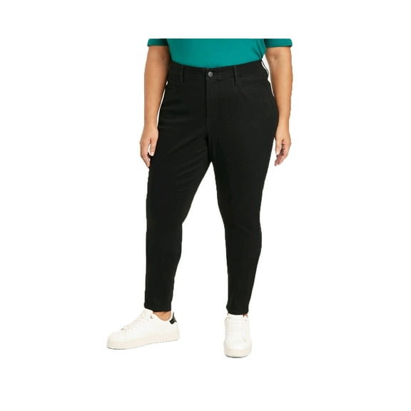 Women's Black Denim Plus Size High-Rise Skinny Jeans - 22