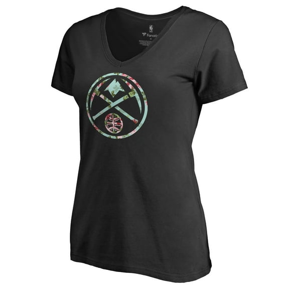 Women's Black Denver Nuggets Lovely V-Neck T-Shirt