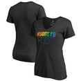 thumbnail image 1 of Women's Black Denver Nuggets Team Pride Wordmark V-Neck T-Shirt, 1 of 3