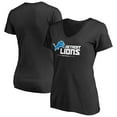 thumbnail image 1 of Women's Black Detroit Lions Team Lockup V-Neck T-Shirt, 1 of 3