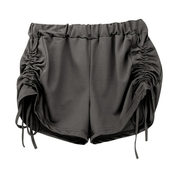 Women's Black Drawstring Shorts - Korean Style Sporty Summer Pants | Yubnlvae | High Waisted Loose And Casual Black Drawstring Sporty Shorts for (Dark Gray | L)