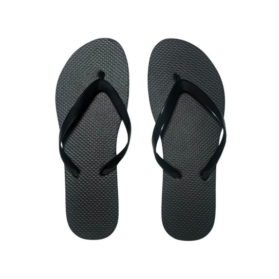 Women's Black Flip Flops, Medium