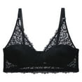 thumbnail image 1 of Women's Black Floral Lace No Wire Bra Black 40D, 1 of 2