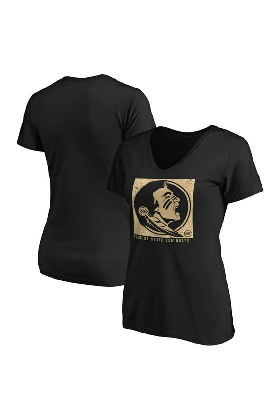 Women's Black Florida State Seminoles OHT Eagle V-Neck T-Shirt