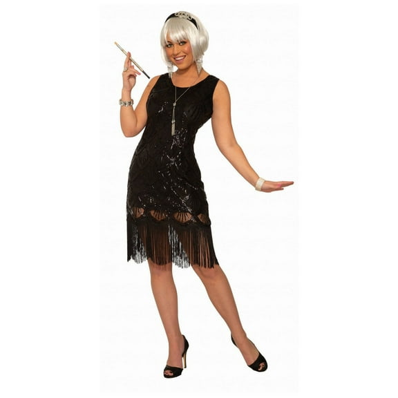 Rubies Roaring 20s Fringe Flapper Dress Costume for Adults, Women's Medium/Large