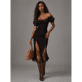 thumbnail image 1 of Women's Black Fringe Mini Dress, Off Shoulder Western-Inspired Party Dress, 1 of 2
