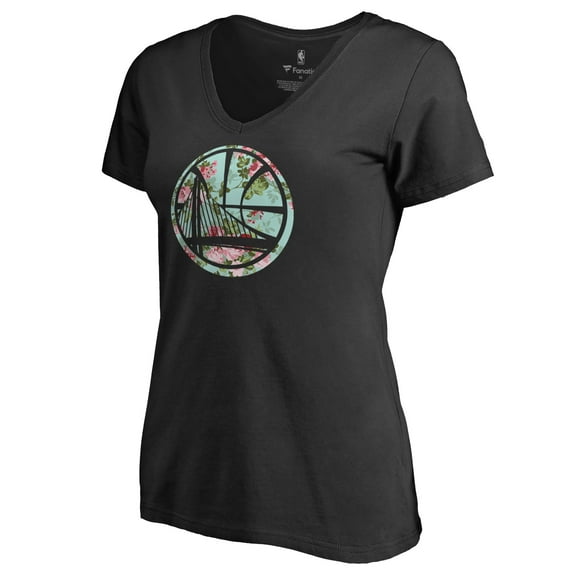 Women's Black Golden State Warriors Lovely V-Neck T-Shirt