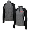 thumbnail image 1 of Women's Black/Heather Gray Indiana Hoosiers Finalist Raglan Quarter-Zip Jacket, 1 of 3