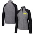 thumbnail image 1 of Women's Black/Heather Gray Iowa Hawkeyes Finalist Raglan Quarter-Zip Jacket, 1 of 3