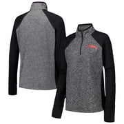 Womens Black/Heather Gray Washington State Cougars Finalist Raglan Quarter-Zip Jacket