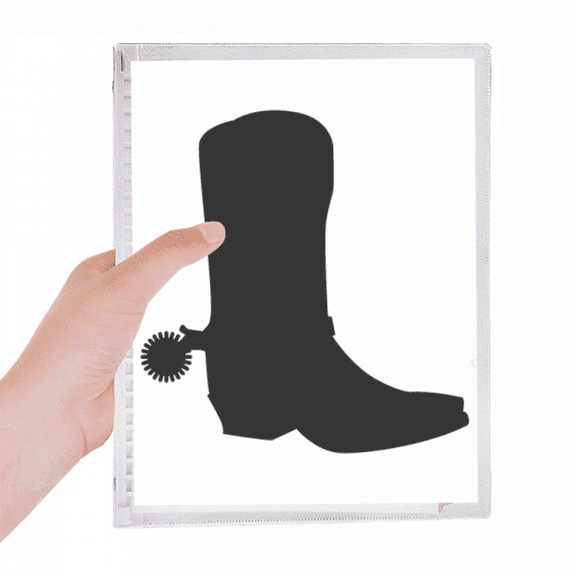 Women's Black High Boots Outline Pattern Notebook Loose Diary Refillable Journal Stationery