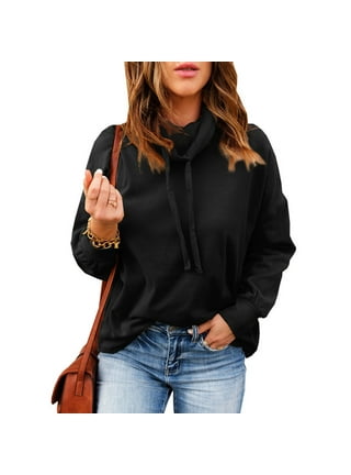 High neck pullover hoodie top