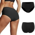 thumbnail image 1 of Women's Black High Waisted Bikini Bottoms Retro Basic Full Coverage Swimsuit Mid Waist Bathing Suit Bottom Swim Pants for Women Petite Women plus Size Swimwear Cover up Swim Pants plus Size Maternity, 1 of 7