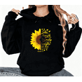 thumbnail image 1 of Black Print Hoodie Graphic Sweatshirt Strength Sunflower S-2XL Holidays Tops, 1 of 5