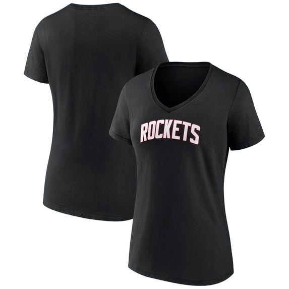 Women's Black Houston Rockets Alternate Logo V-Neck T-Shirt