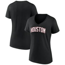 Women's Black Houston Rockets Wordmark V-Neck T-Shirt