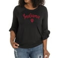 thumbnail image 1 of Women's Black Indiana Hoosiers Renatta Ruffle Sleeve Top, 1 of 2