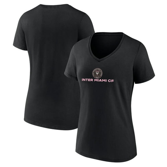 Women's Black Inter Miami CF We Are Logo V-Neck T-Shirt