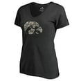 thumbnail image 1 of Women's Black Iowa Hawkeyes Cloak V-Neck T-Shirt, 1 of 3