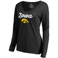 thumbnail image 1 of Women's Black Iowa Hawkeyes Freehand Long Sleeve T-Shirt, 1 of 3