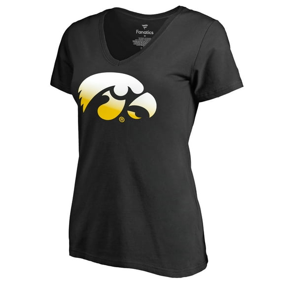 Women's Black Iowa Hawkeyes Gradient Logo T-Shirt