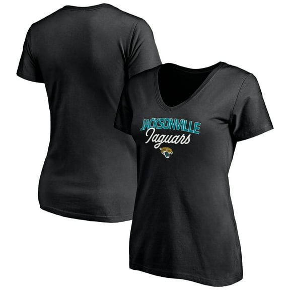 Women's Black Jacksonville Jaguars Depth Chart V-Neck T-Shirt