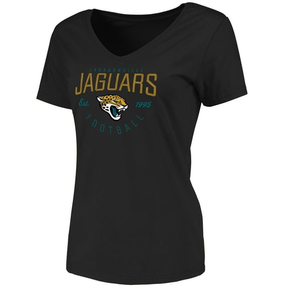 Women's Black Jacksonville Jaguars Live For It V-Neck T-Shirt