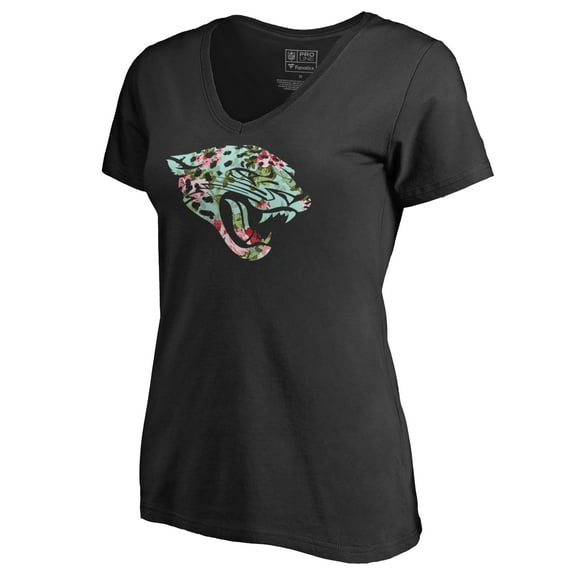 Women's Black Jacksonville Jaguars Lovely V-Neck T-Shirt