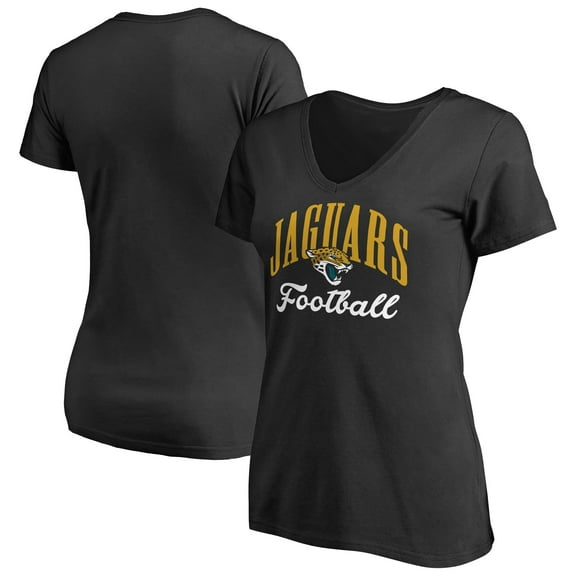 Women's Black Jacksonville Jaguars Victory Script V-Neck T-Shirt