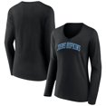 thumbnail image 1 of Women's Black Johns Hopkins Blue Jays Basic Arch Long Sleeve V-Neck T-Shirt, 1 of 3