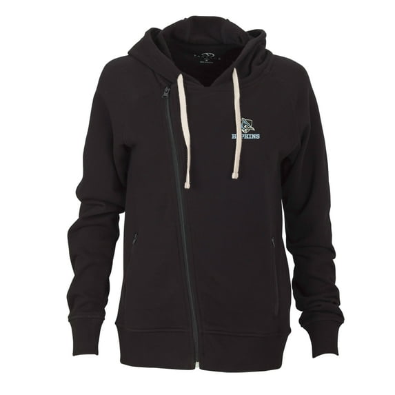 Women's Black Johns Hopkins Blue Jays Fleece Moto Jacket