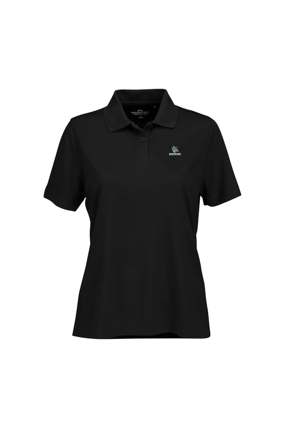 Women's Black Johns Hopkins Blue Jays Vansport Omega Plus Size Tech Polo