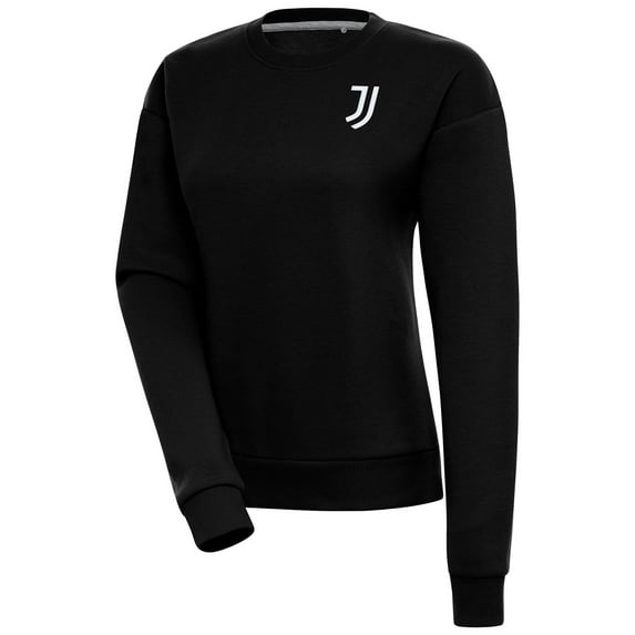 Women's Black Juventus Takeover Crewneck Pullover Sweatshirt