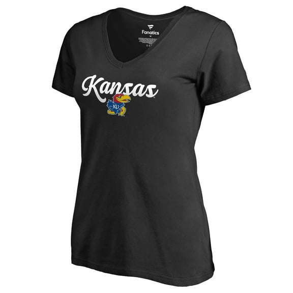 Women's Black Kansas Jayhawks Freehand T-Shirt