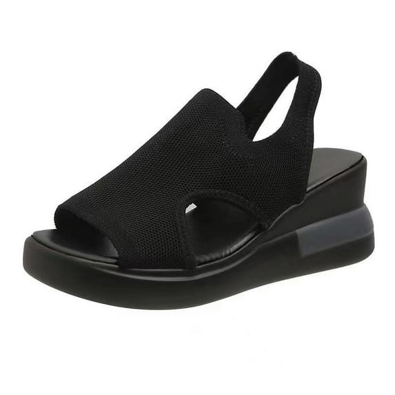 Women's Black Lace Platform Sports Shoes
